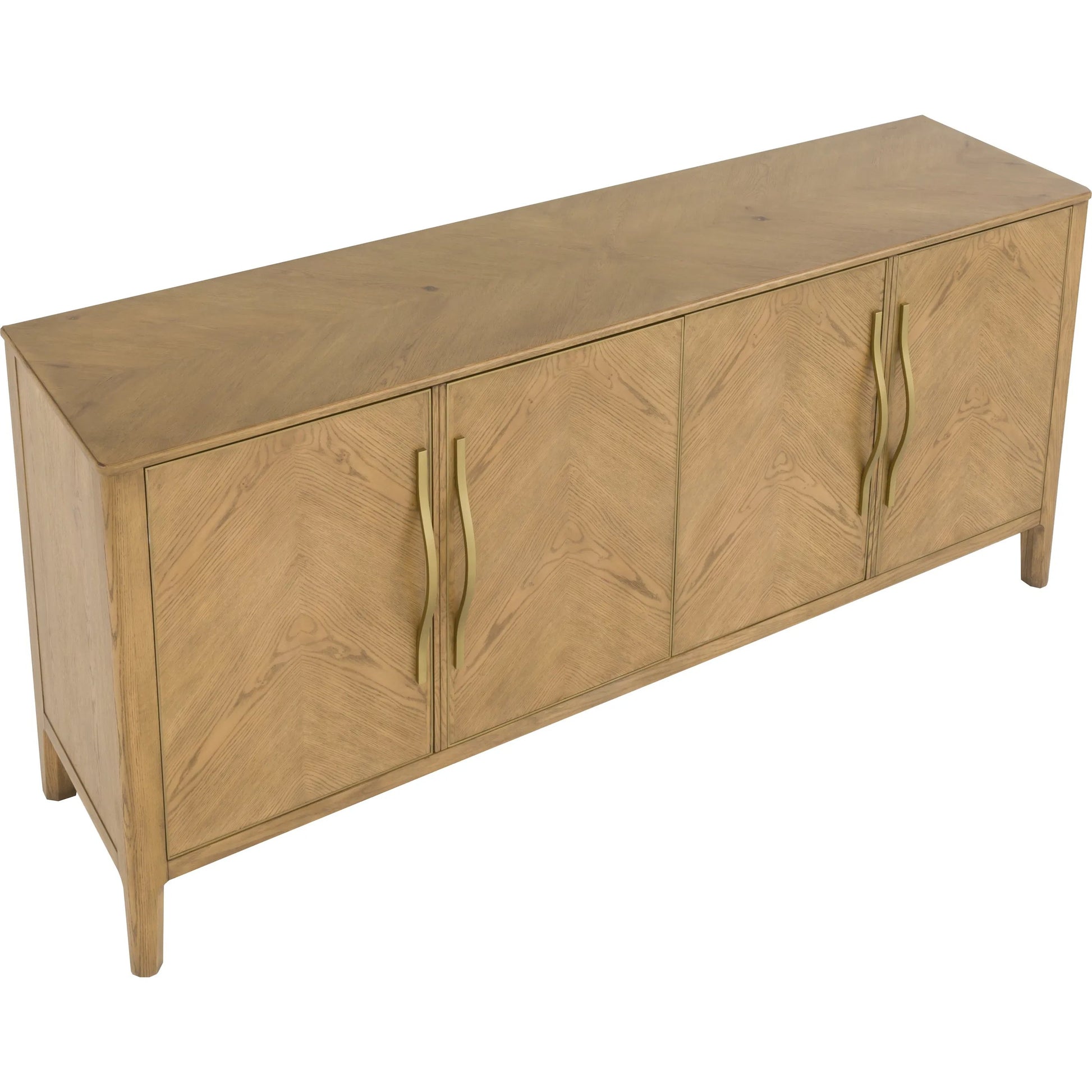 Maxwell Credenza by Fairfield Chair. Made from red oak solids, veneers in a unique style.