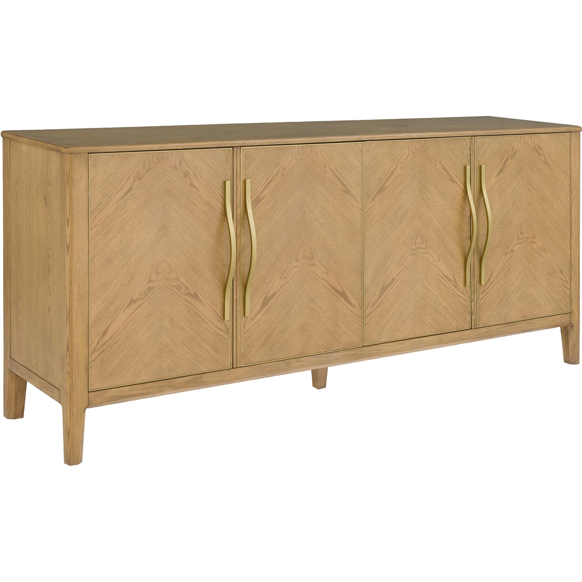 Maxwell Credenza by Fairfield Chair. Made from red oak solids, veneers in a unique style.
