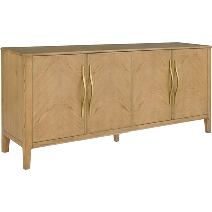 Maxwell Credenza by Fairfield Chair. Made from red oak solids, veneers in a unique style.