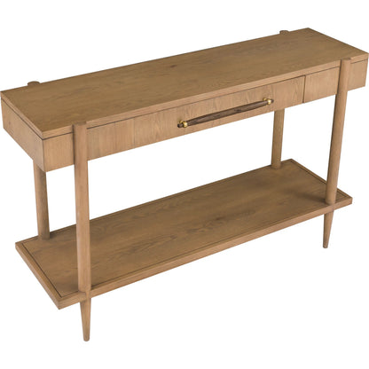 Maxwell 1-Drawer Console Table by Fairfield Chair. Made from red oak solids, veneers in a unique style.