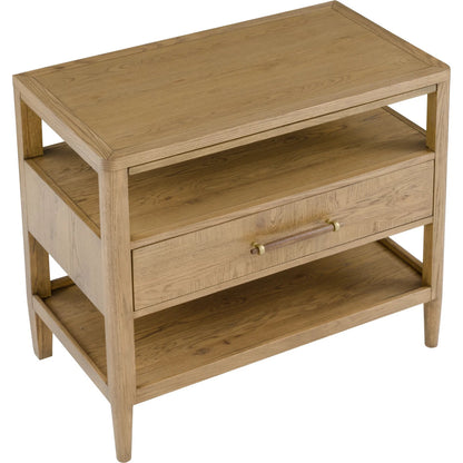 Maxwell 1-Drawer Nightstand by Fairfield Chair. Made from red oak solids, veneers in a unique style.
