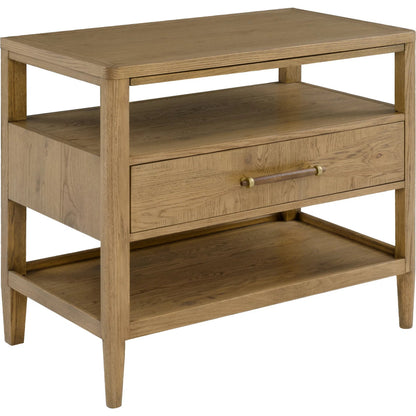 Maxwell 1-Drawer Nightstand by Fairfield Chair. Made from red oak solids, veneers in a unique style.