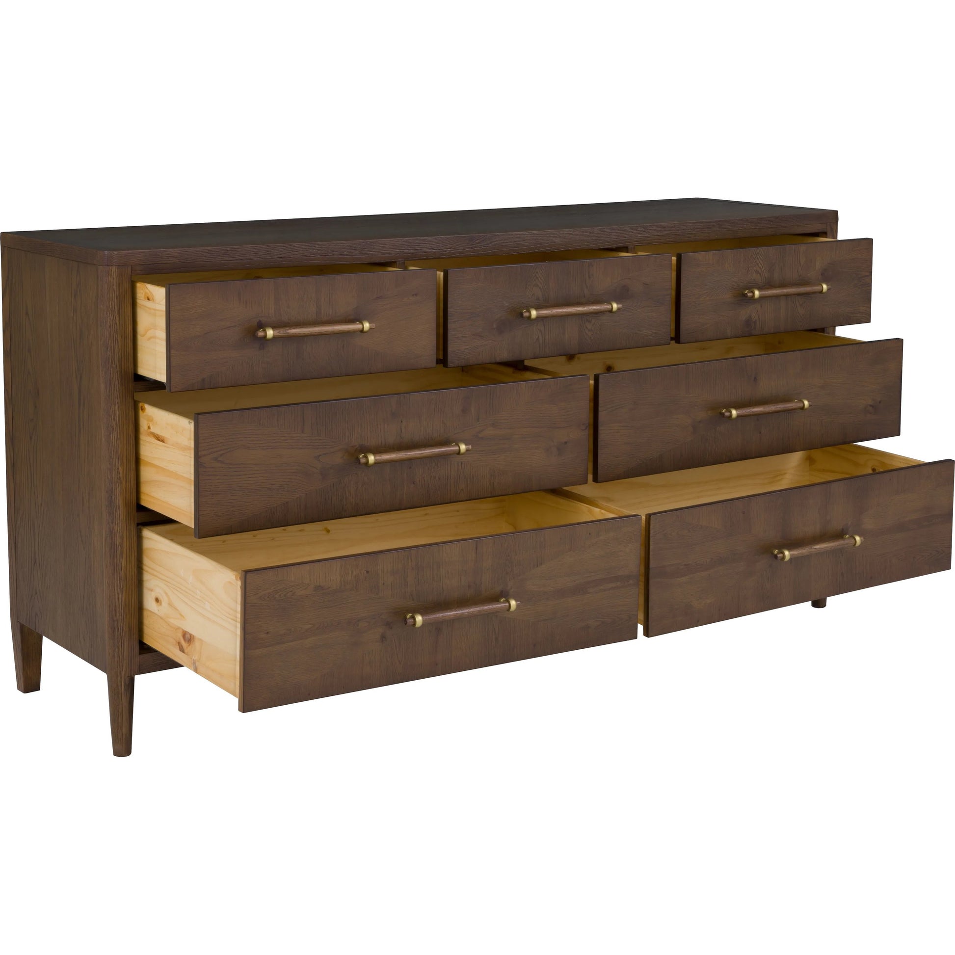 Maxwell 7-Drawer Dresser by Fairfield Chair. Made from red oak solids, veneers in a unique style.