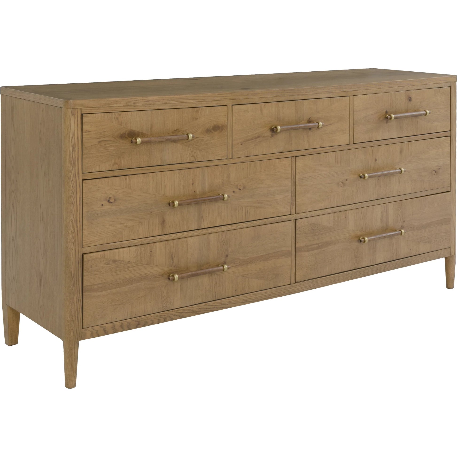 Maxwell 7-Drawer Dresser by Fairfield Chair. Made from red oak solids, veneers in a unique style.
