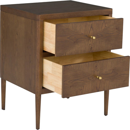 Maxwell 2-Drawer Petite Nightstand by Fairfield Chair. Made from red oak solids, veneers in a unique style.