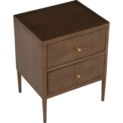 Maxwell 2-Drawer Petite Nightstand by Fairfield Chair. Made from red oak solids, veneers in a unique style.