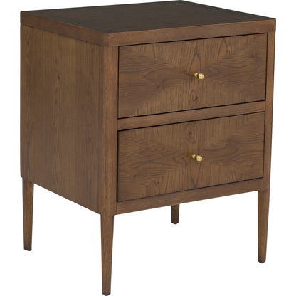 Maxwell 2-Drawer Petite Nightstand by Fairfield Chair. Made from red oak solids, veneers in a unique style.
