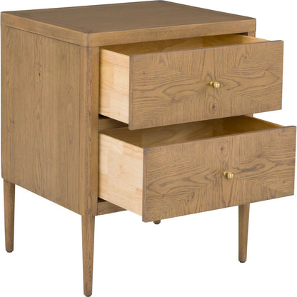 Maxwell 2-Drawer Petite Nightstand by Fairfield Chair. Made from red oak solids, veneers in a unique style.