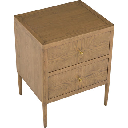 Maxwell 2-Drawer Petite Nightstand by Fairfield Chair. Made from red oak solids, veneers in a unique style.