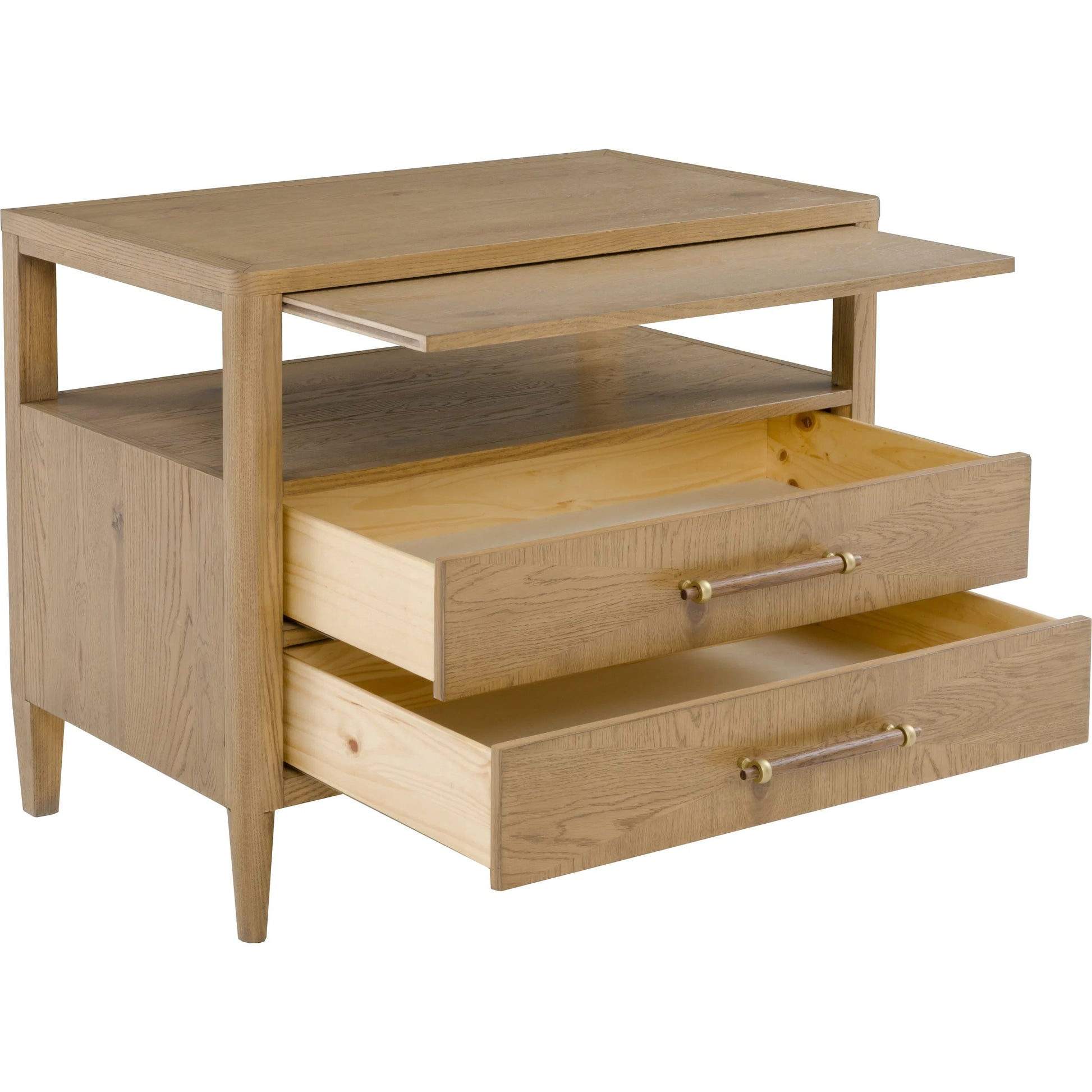 Maxwell 2-Drawer Nightstand by Fairfield Chair. Made from red oak solids, veneers in a unique style.