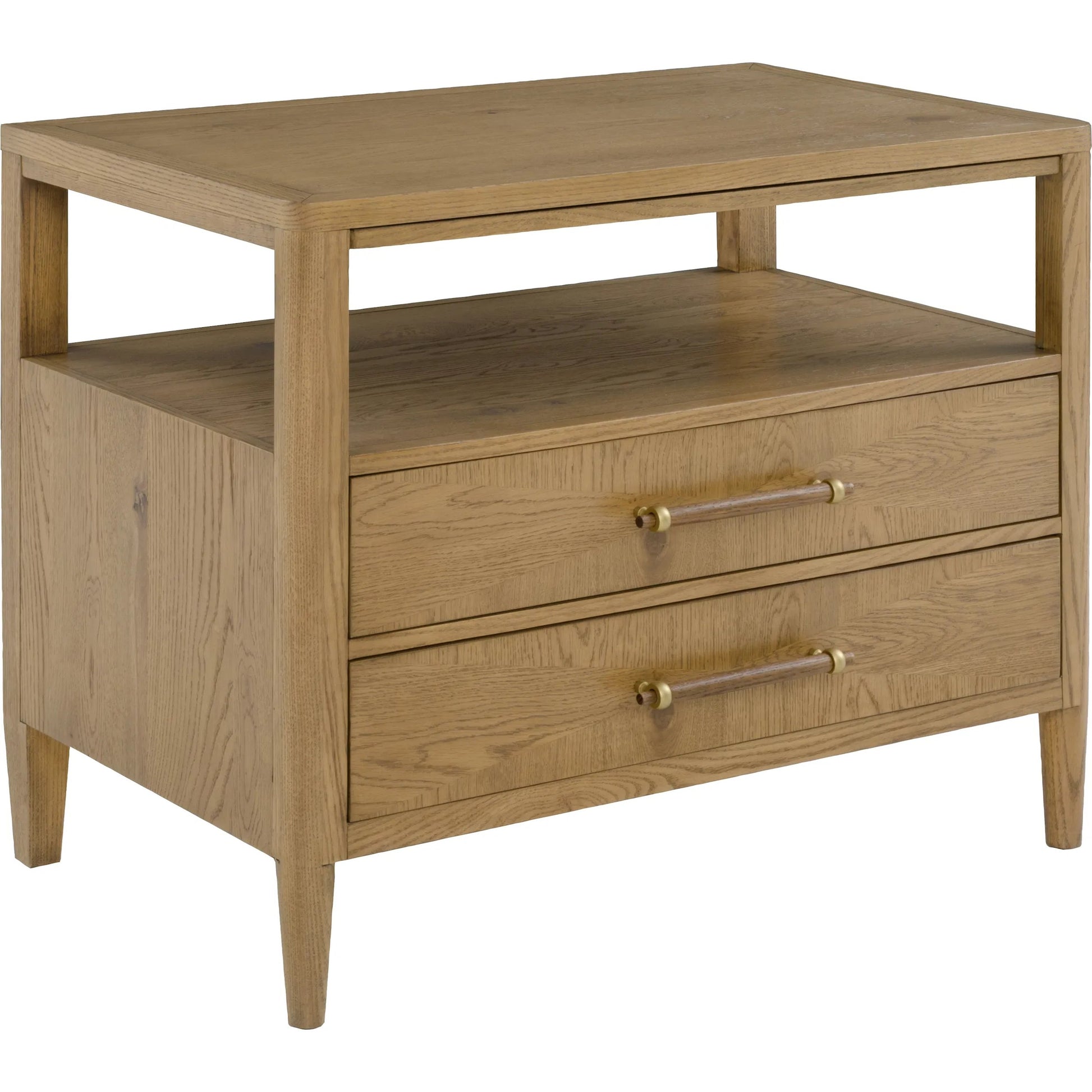 Maxwell 2-Drawer Nightstand by Fairfield Chair. Made from red oak solids, veneers in a unique style.