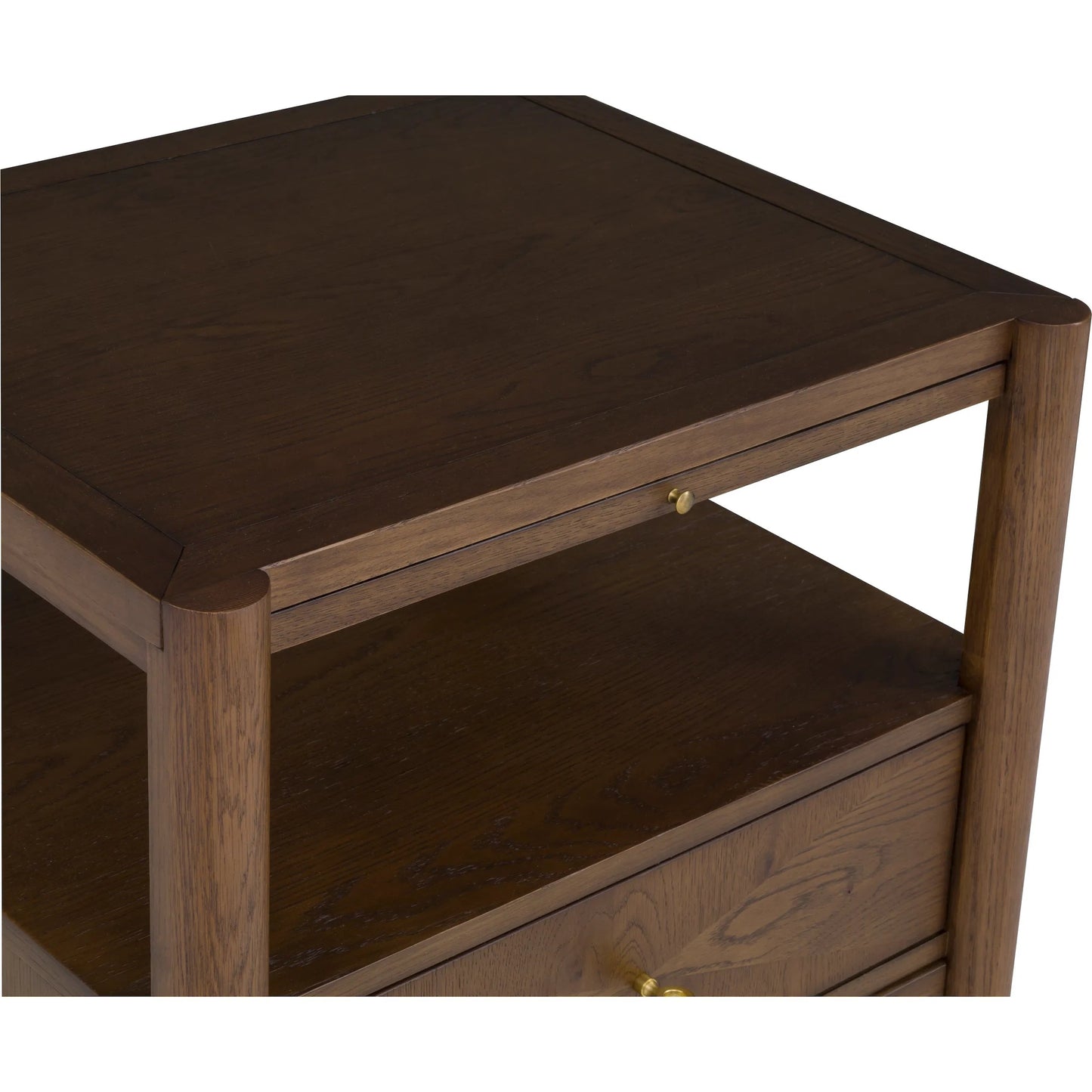 007 SI-2636113 | Closeup | Maxwell 2-Drawer Nightstand by Fairfield Chair. Made from red oak solids, veneers in a unique style.