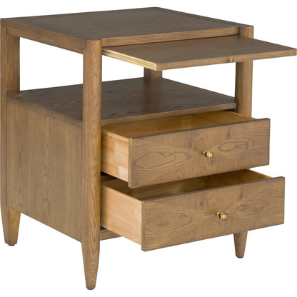 Maxwell 2-Drawer Nightstand by Fairfield Chair. Made from red oak solids, veneers in a unique style.