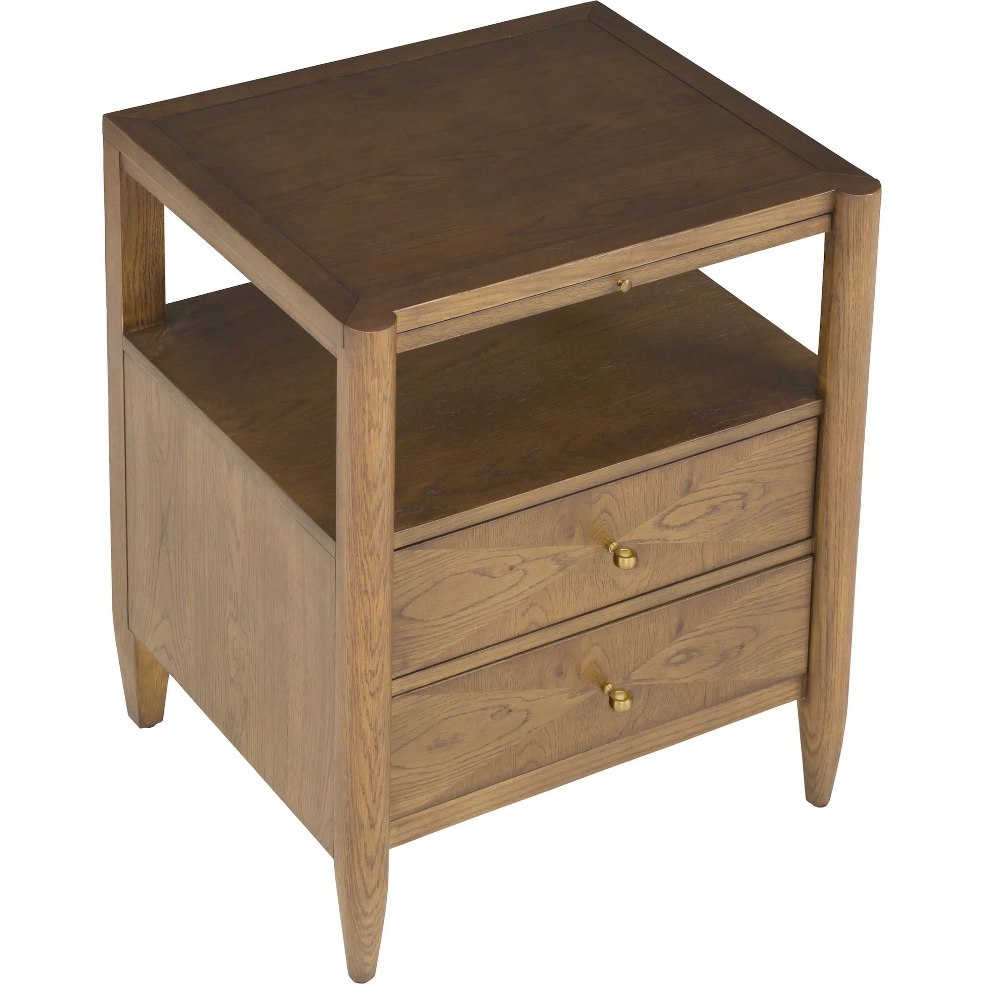 Maxwell 2-Drawer Nightstand by Fairfield Chair. Made from red oak solids, veneers in a unique style.