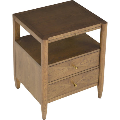 Maxwell 2-Drawer Nightstand by Fairfield Chair. Made from red oak solids, veneers in a unique style.