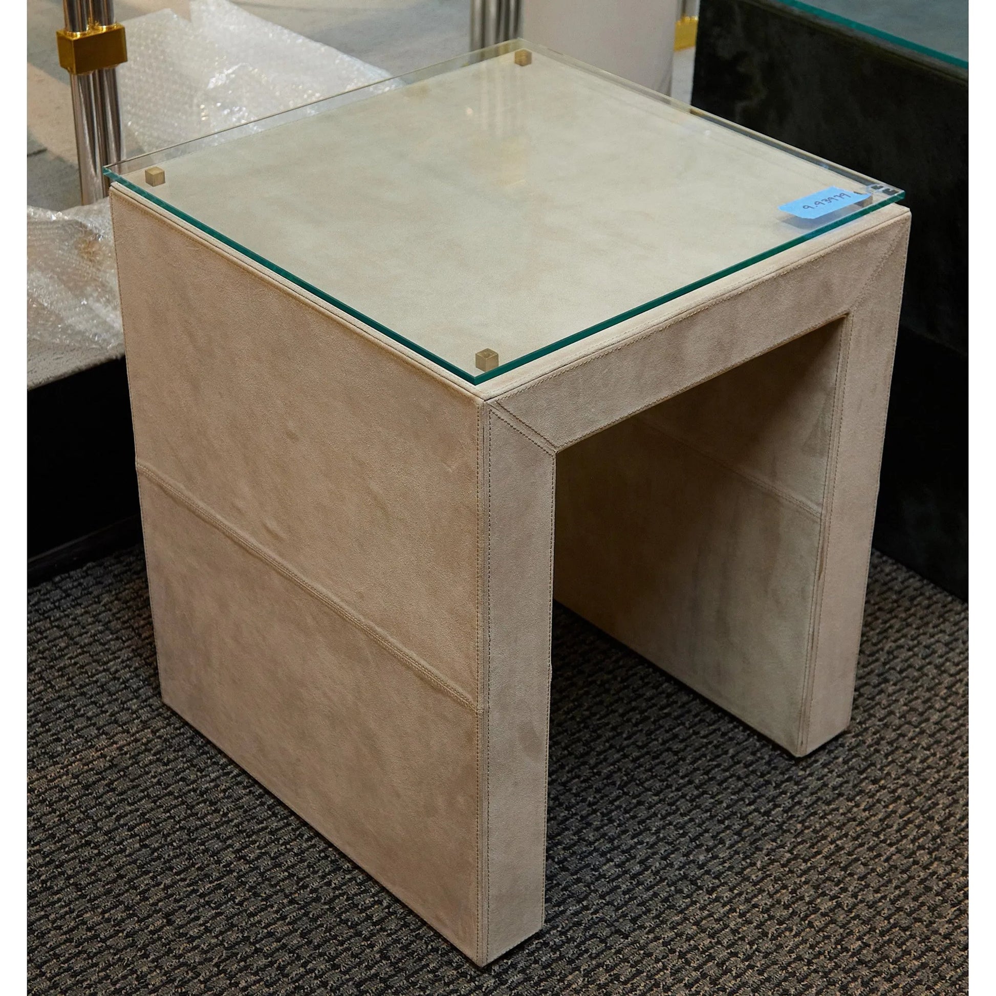 Posh Side Table by Global Views in red and brass. Made from unique in a unique style.