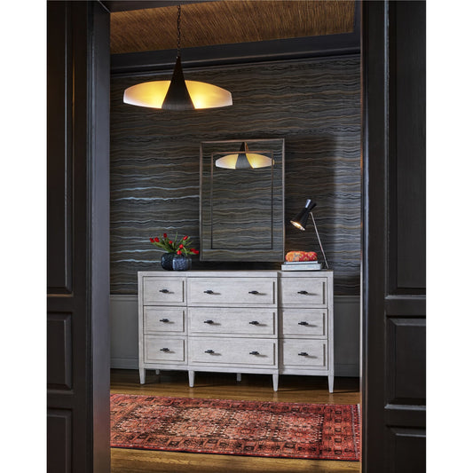 Midtown Dresser by Universal Furniture in matte black and flannel. Made from unique in a transitional style.