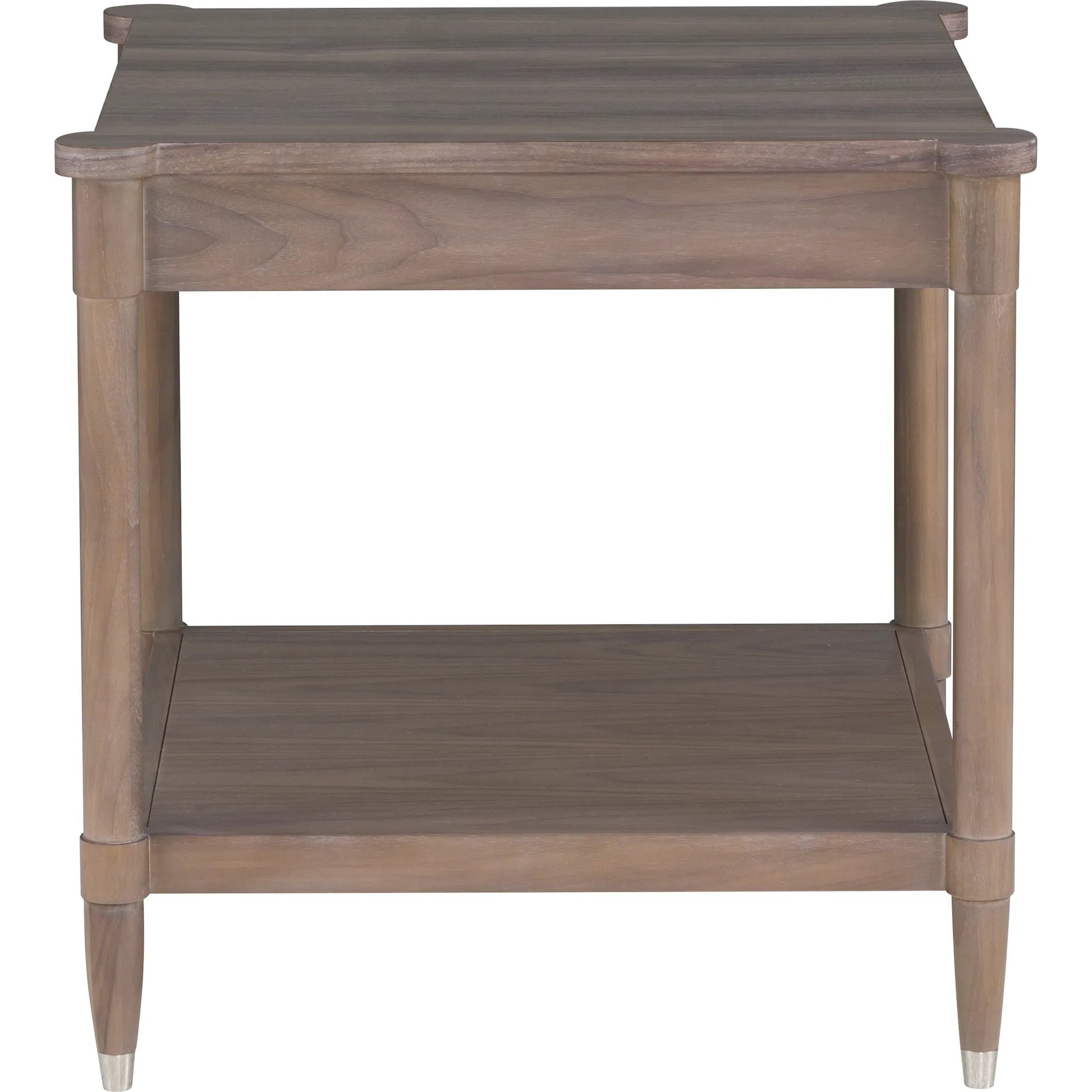 Freya Laminate Square End Table by Fairfield Chair in tan and light oak. Made from high pressure laminate in a unique style.