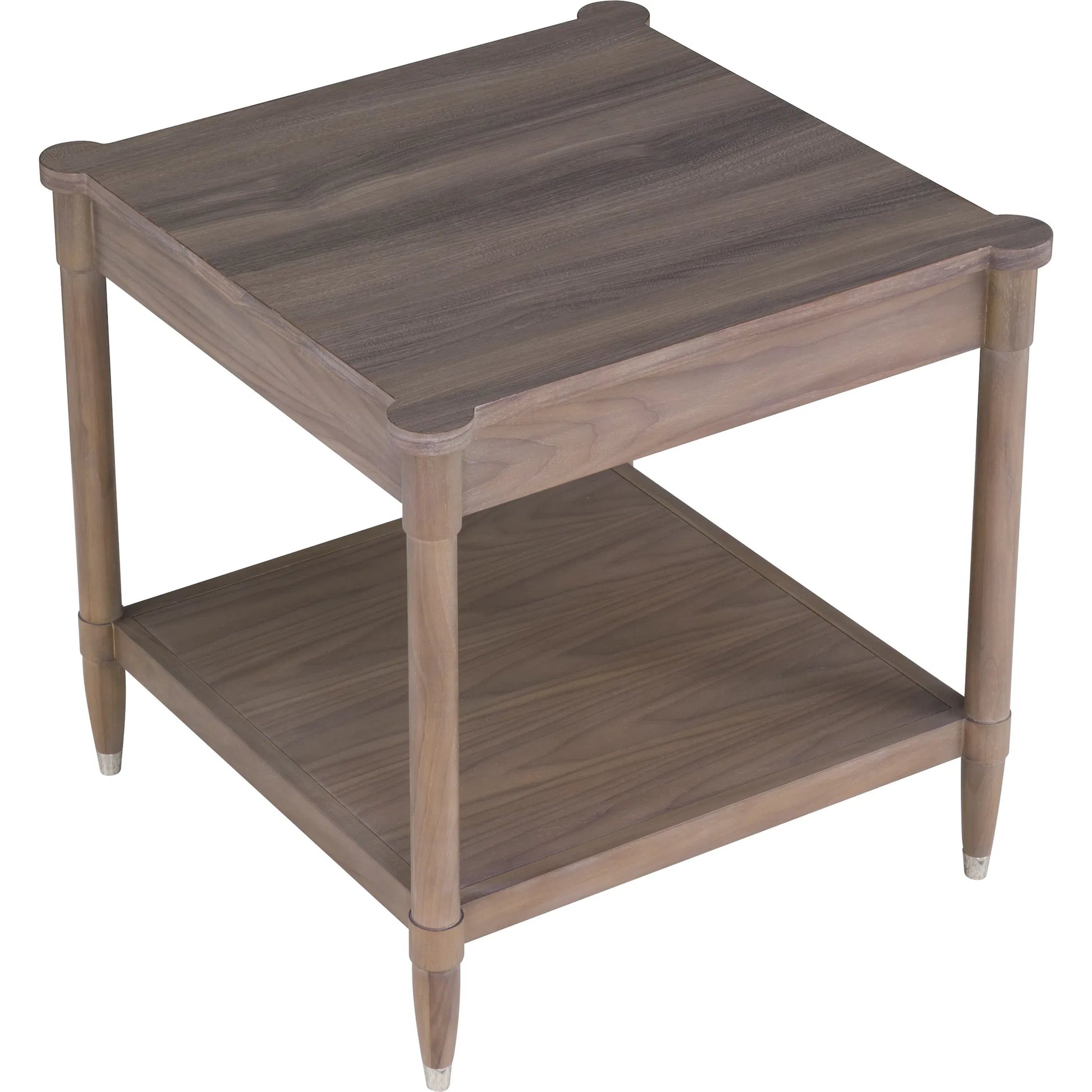 Freya Laminate Square End Table by Fairfield Chair in tan and light oak. Made from high pressure laminate in a unique style.