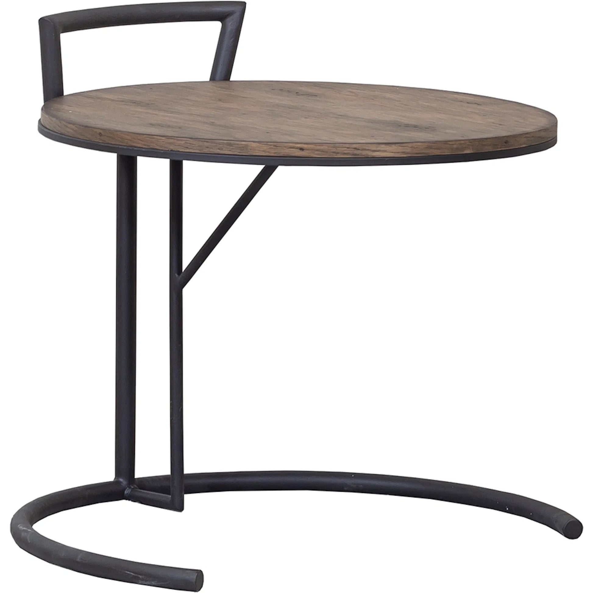 Arcadian C-Ring End Table by Fairfield Chair in brown and burnished oak. Made from white oak solids, veneers in a unique style.