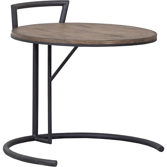 Arcadian C-Ring End Table by Fairfield Chair in brown and burnished oak. Made from white oak solids, veneers in a unique style.
