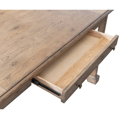 Arcadian Writing Desk by Fairfield Chair in brown and burnished oak. Made from white oak solids, veneers in a unique style.