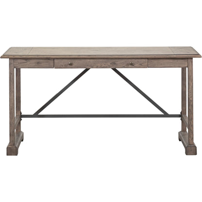 Arcadian Writing Desk by Fairfield Chair in brown and burnished oak. Made from white oak solids, veneers in a unique style.