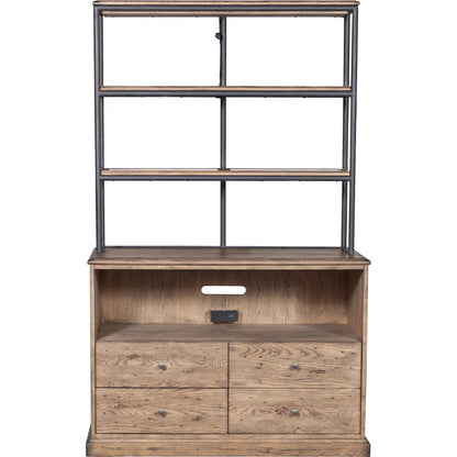 Arcadian Lateral Storage and File Cabinet by Fairfield Chair in brown and burnished oak. Made from white oak solids, veneers in a unique style.