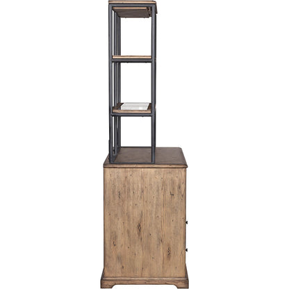 Arcadian Lateral Storage and File Cabinet by Fairfield Chair in brown and burnished oak. Made from white oak solids, veneers in a unique style.