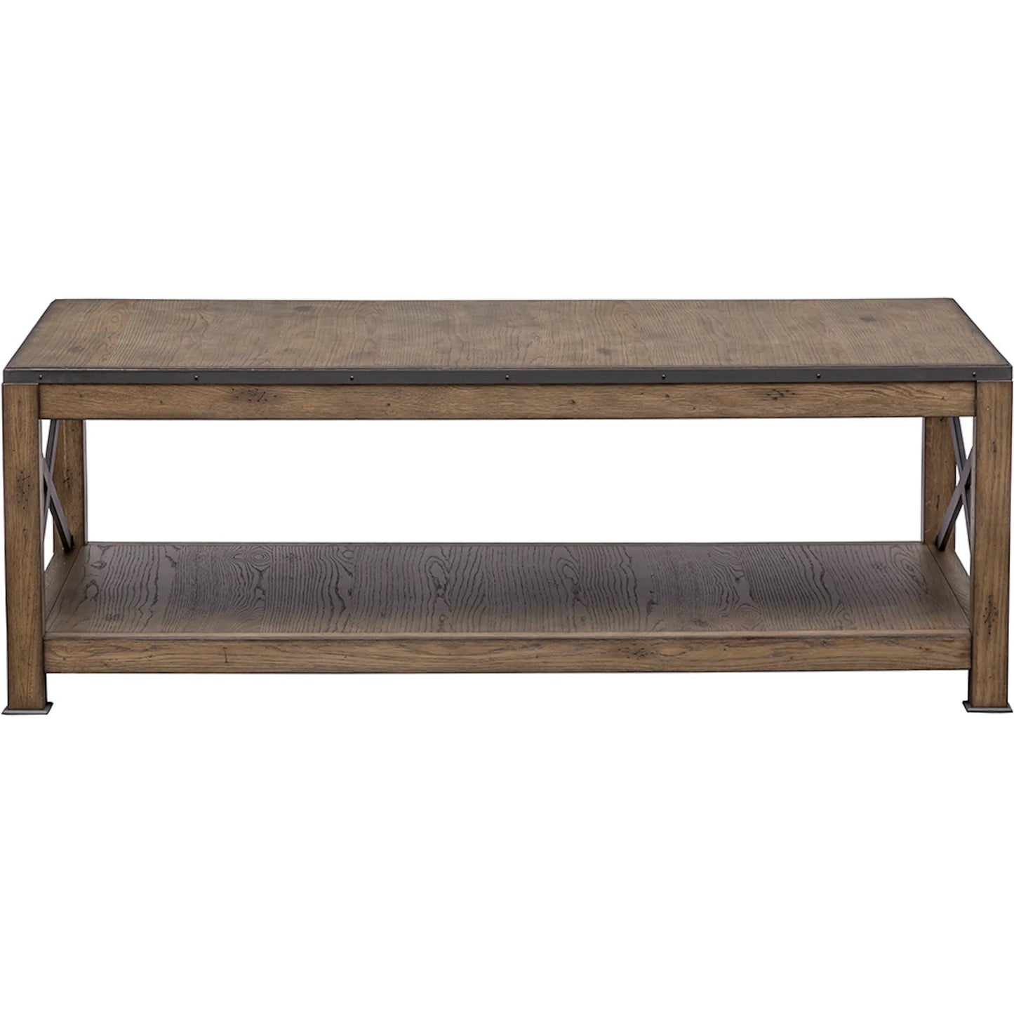 001 SI-2635824 | Additional Silo | Arcadian Rectangular Cocktail Table by Fairfield Chair in brown and burnished oak. Made from white oak solids, veneers, metal in a unique style.