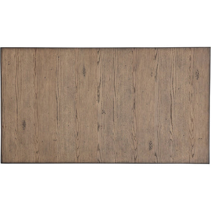 Arcadian Rectangular Cocktail Table by Fairfield Chair in brown and burnished oak. Made from white oak solids, veneers, metal in a unique style.