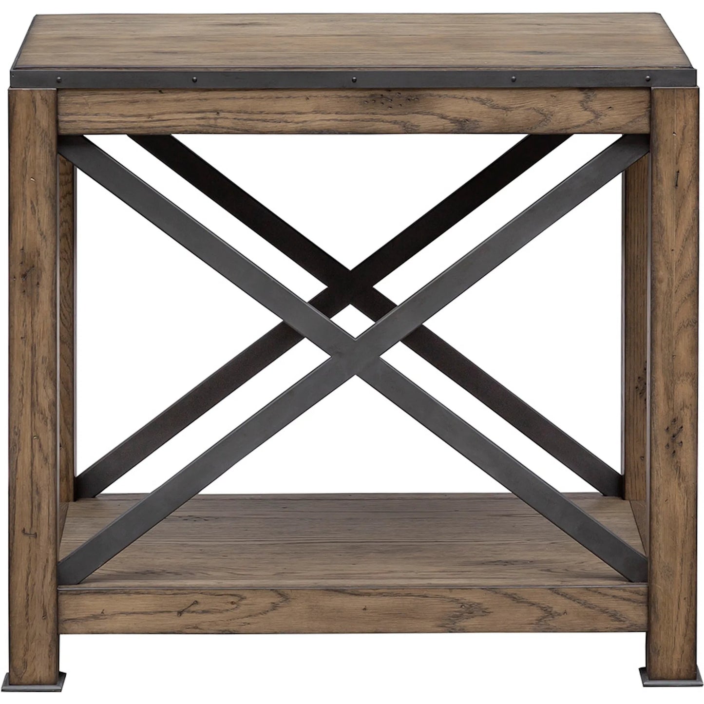 002 SI-2635825 | Additional Silo | Arcadian Rectangular End Table by Fairfield Chair in brown and burnished oak. Made from white oak solids, veneers, metal in a unique style.
