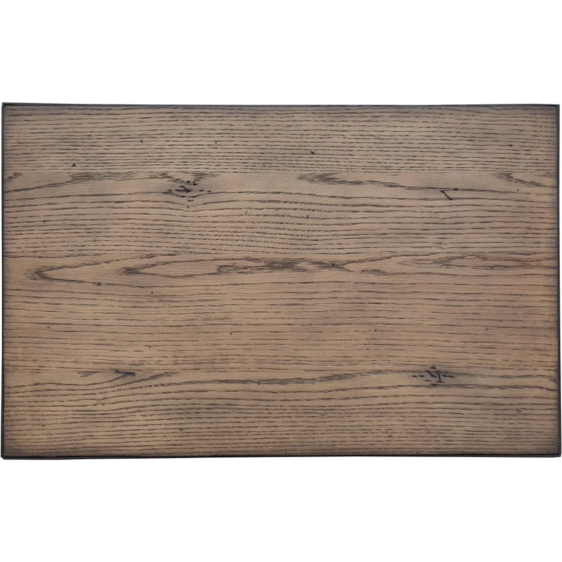 Arcadian Rectangular End Table by Fairfield Chair in brown and burnished oak. Made from white oak solids, veneers, metal in a unique style.