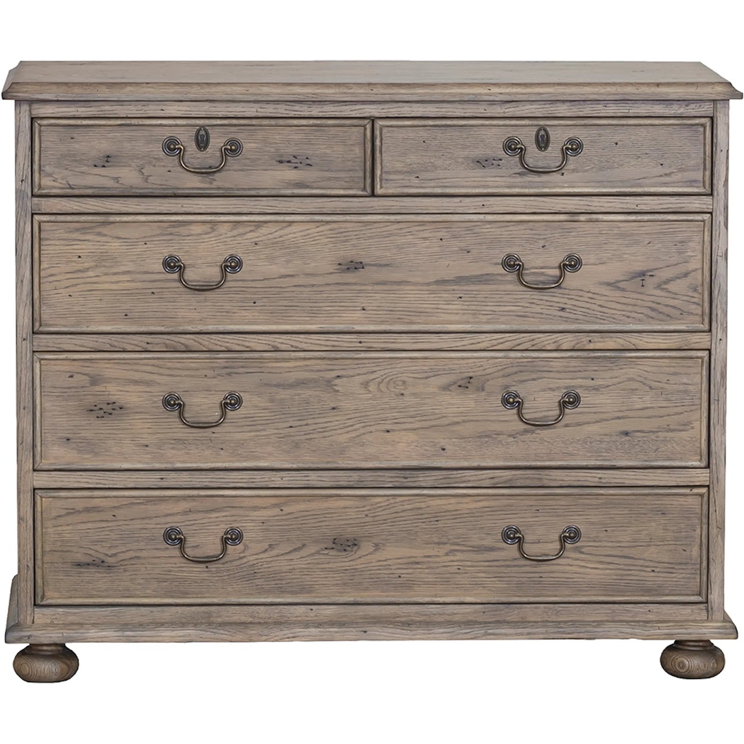 002 SI-2635826 | Additional Silo | Arcadian 5-Drawer Chest by Fairfield Chair in brown and burnished oak. Made from white oak solids, veneers in a unique style.