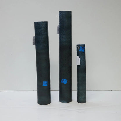 Teeter Vase by Global Views in reactive blue. Made from porcelain in a modern style.