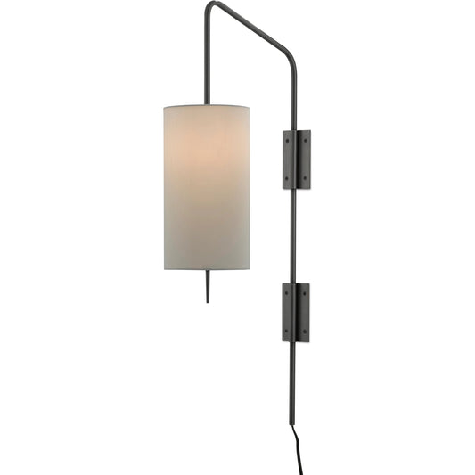 Tamsin Wall Sconce by Currey and Company in oil rubbed bronze. Made from metal in a modern style.