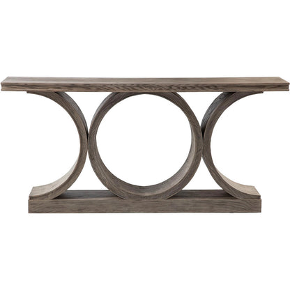 Coeur d'Alene Console Table by Fairfield Chair in grey and reclaimed oak. Made from red oak solids, veneers in a unique style.