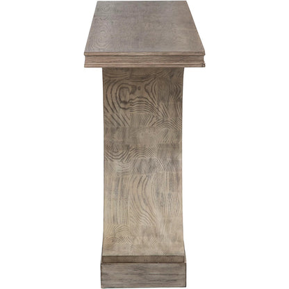 Coeur d'Alene Console Table by Fairfield Chair in grey and reclaimed oak. Made from red oak solids, veneers in a unique style.