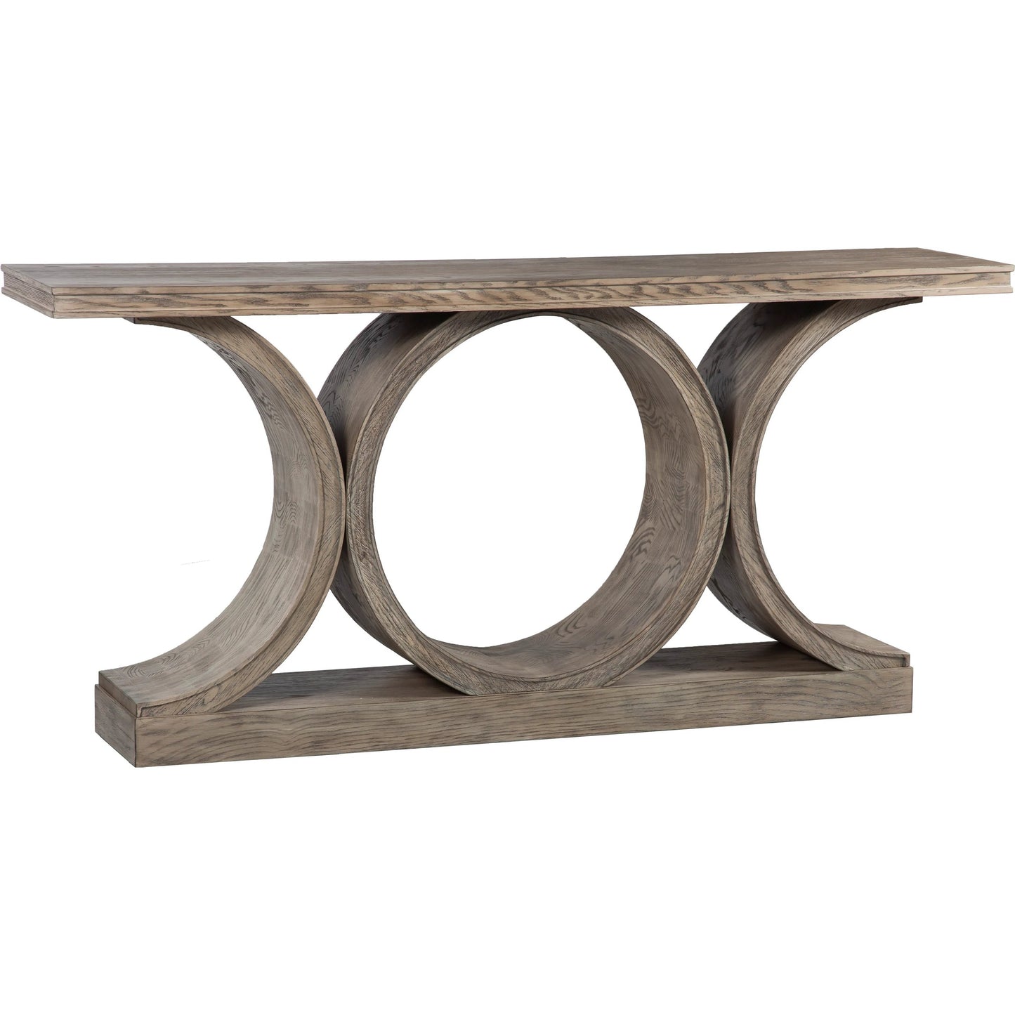 000 SI-2635831 | Primary Silo | Coeur d'Alene Console Table by Fairfield Chair in grey and reclaimed oak. Made from red oak solids, veneers in a unique style.