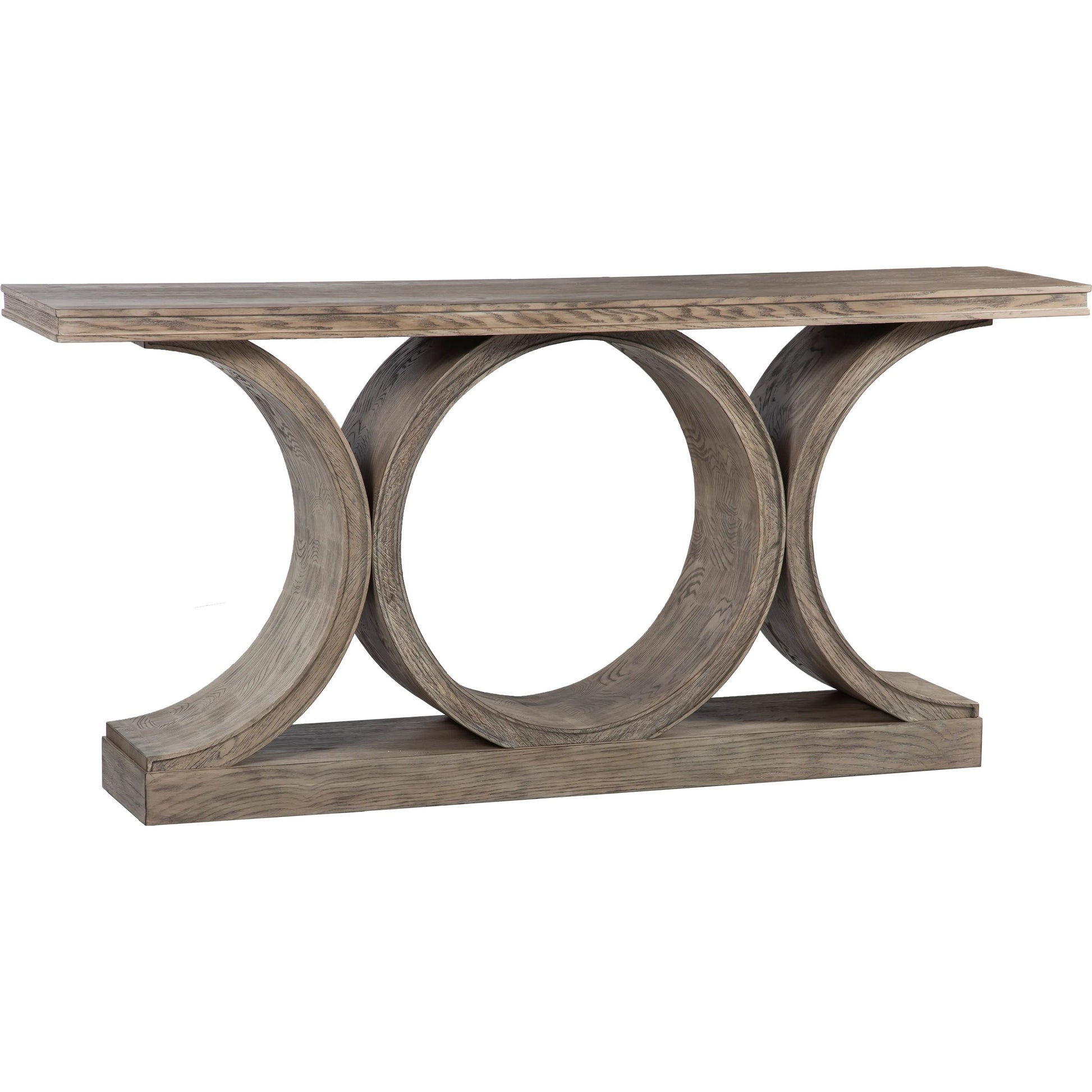 Coeur d'Alene Console Table by Fairfield Chair in grey and reclaimed oak. Made from red oak solids, veneers in a unique style.