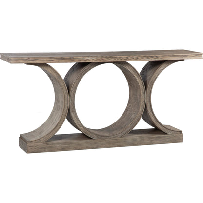 Coeur d'Alene Console Table by Fairfield Chair in grey and reclaimed oak. Made from red oak solids, veneers in a unique style.