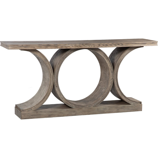 Coeur d'Alene Console Table by Fairfield Chair in grey and reclaimed oak. Made from red oak solids, veneers in a unique style.
