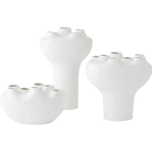 Geyser Vase by Global Views in white. Made from unique in a modern style.