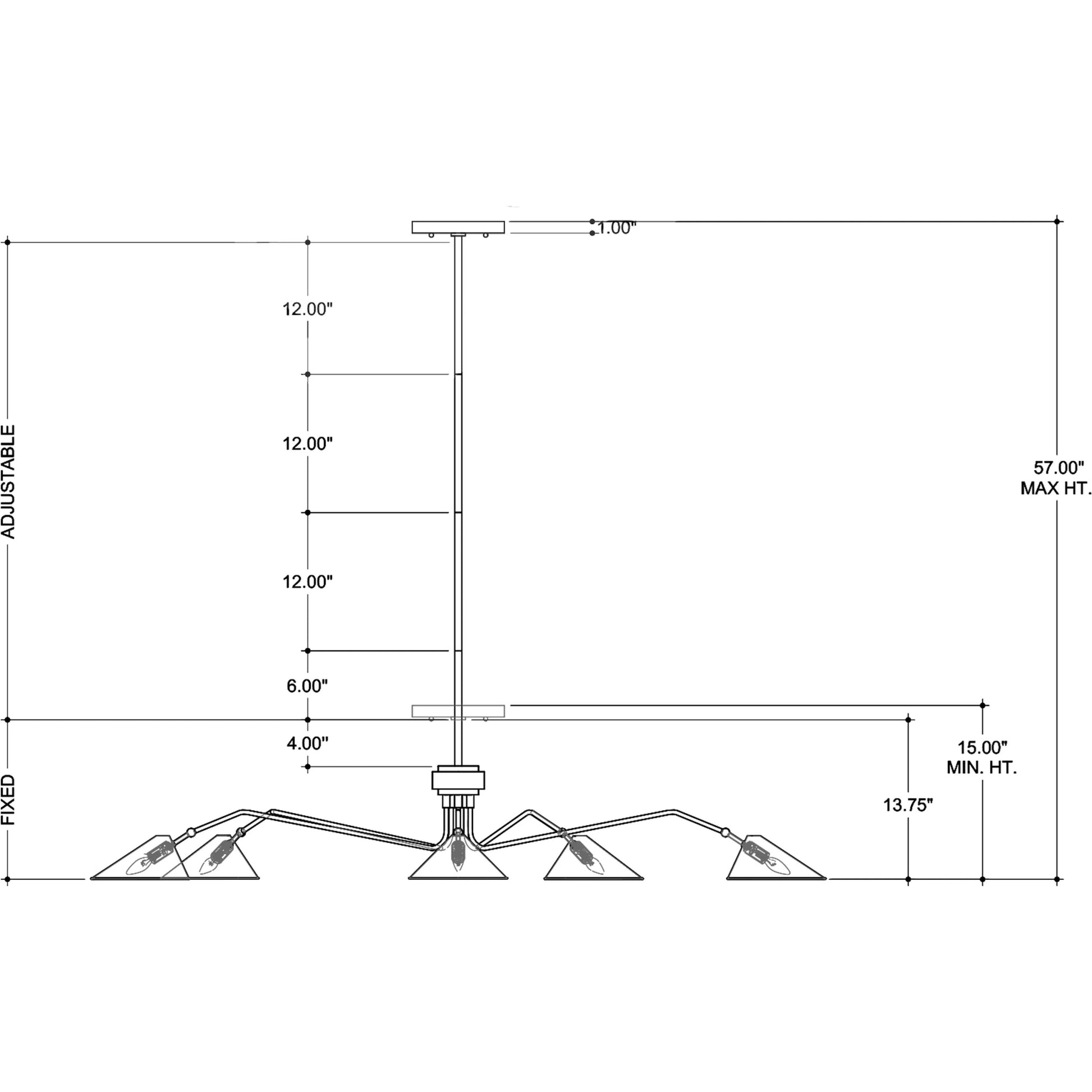 Serpa Chandelier by Currey and Company in french black, gold leaf. Made from wrought iron in a modern style.