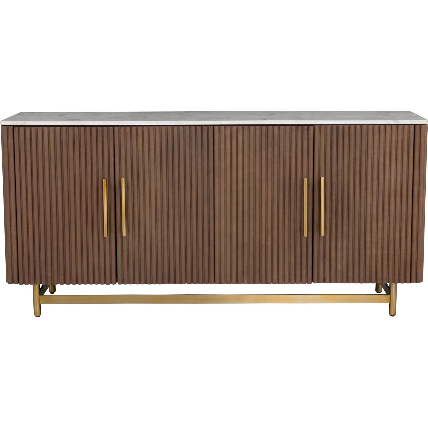 003 SI-2635835 | Additional Silo | Dimitri Leather Wrapped Four Door Credenza by Fairfield Chair in brown and kafe. Made from marble, leather wrap in a unique style.