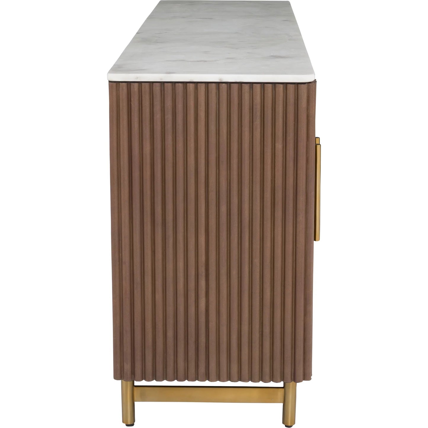 004 SI-2635835 | Additional Silo | Dimitri Leather Wrapped Four Door Credenza by Fairfield Chair in brown and kafe. Made from marble, leather wrap in a unique style.