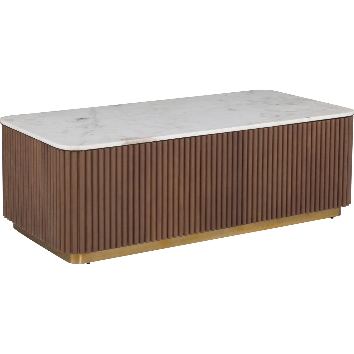 000 SI-2635840 | Primary Silo | Dimitri Leather Wrapped Rectangular Cocktail Table by Fairfield Chair in brown and kafe. Made from marble, leather wrap in a unique style.