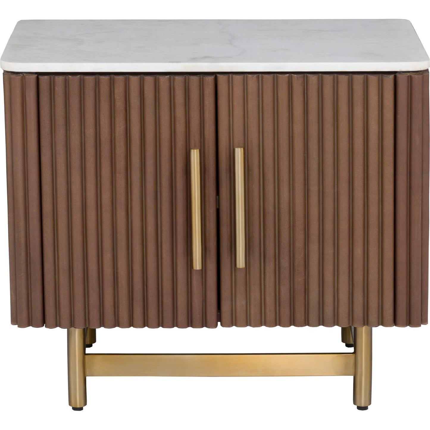 003 SI-2635841 | Additional Silo | Dimitri Leather Wrapped Two Door End Table by Fairfield Chair in brown and kafe. Made from marble, leather wrap in a unique style.