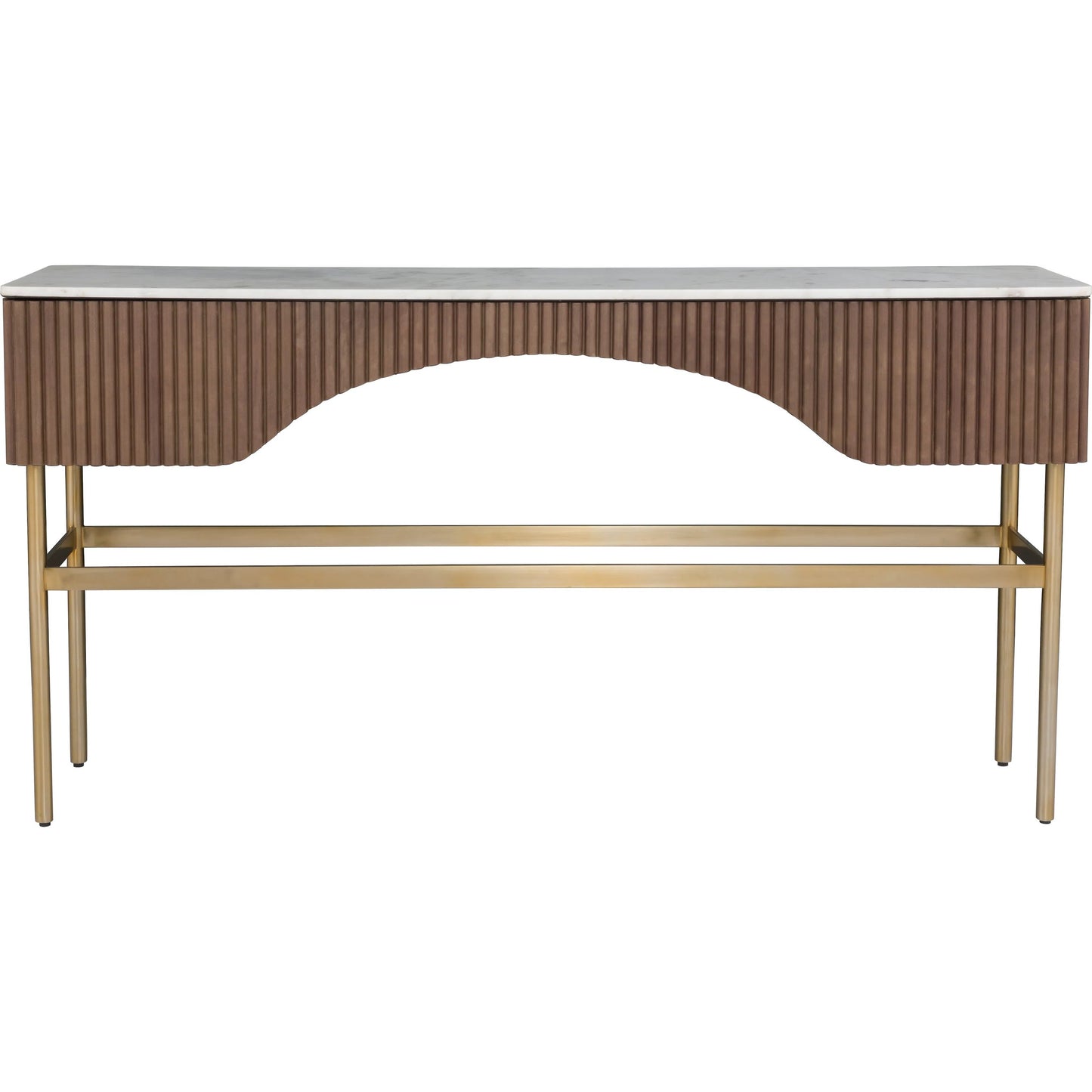 001 SI-2635842 | Additional Silo | Dimitri Leather Wrapped Rectangular Console by Fairfield Chair in brown and kafe. Made from marble, leather wrap in a unique style.