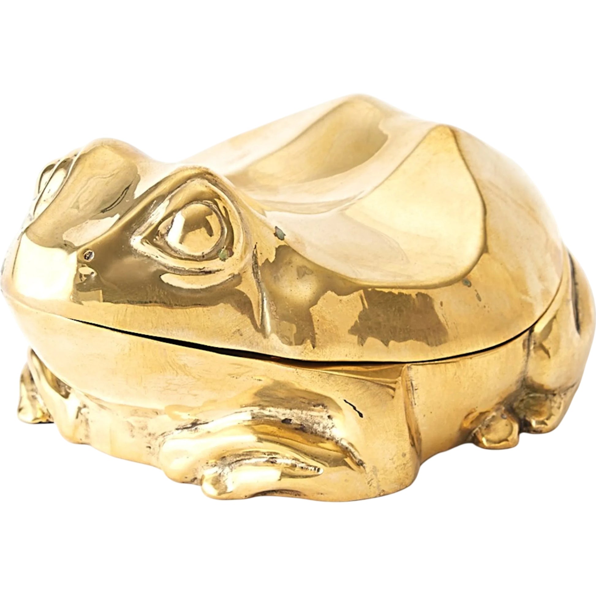 Solid Brass Frog Box by Global Views. Made from cast brass in a modern style.